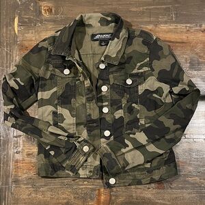 Jou Jou Kids Green Camo Jean Jacket
